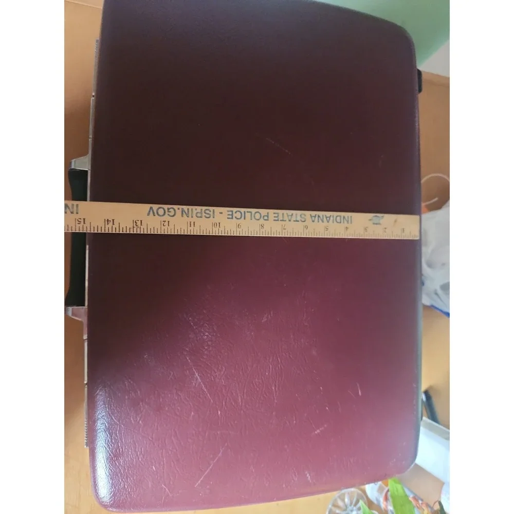 Vtg American Tourister Hard Shell Suitcase Burgundy Combination Lock No Key